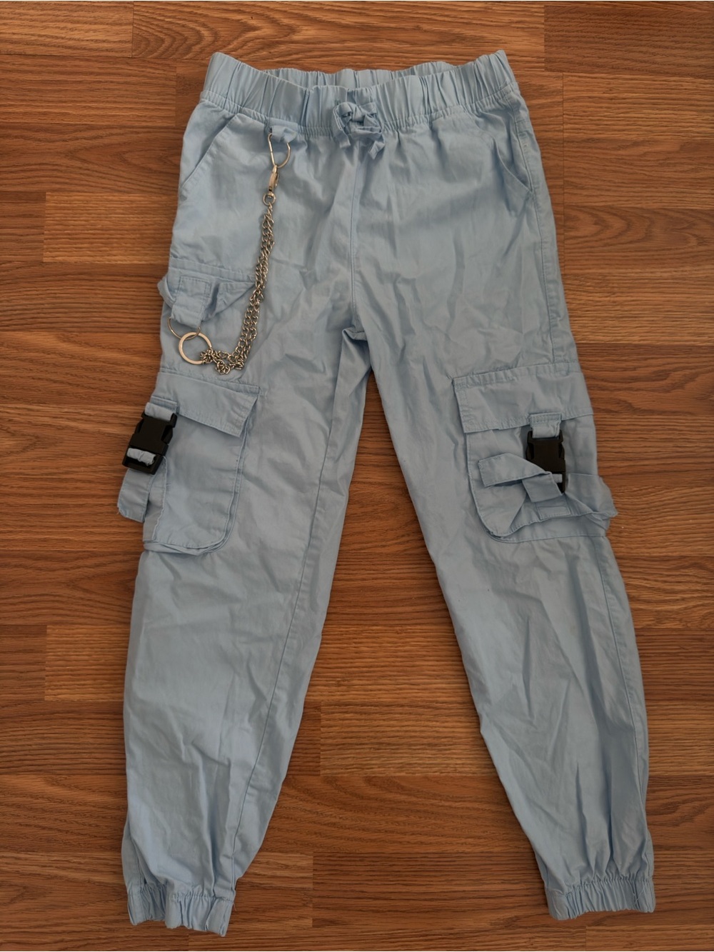 Girls Light Blue Cargo Jogger Pants Size 7/8